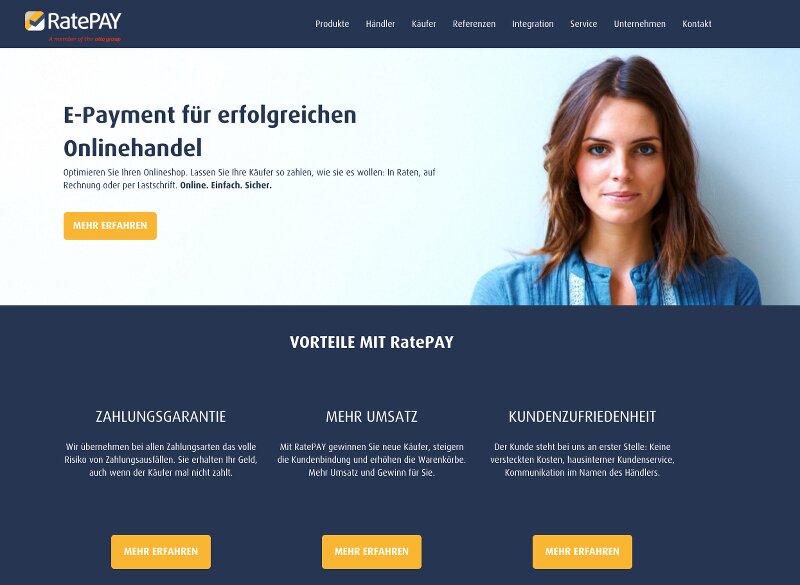 Screenshot: www.ratepay.com