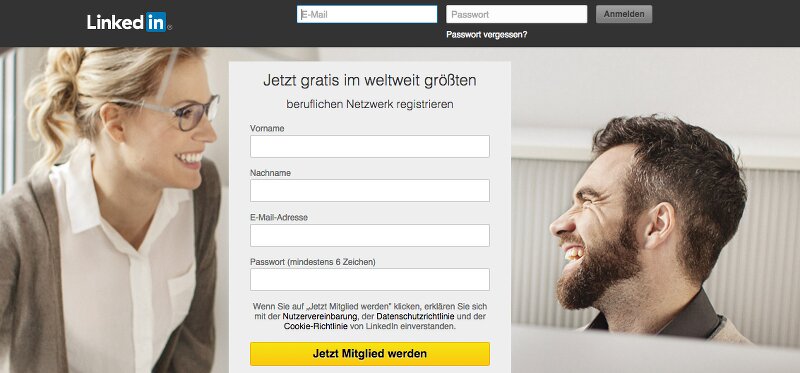 Im DACH-Raum nutzen bereits sieben Millionen Mitglieder LinkedIn. (Screenshot: www.linkedin.com)