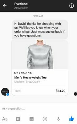 Everlane erprobt die Chancen im Messenger.