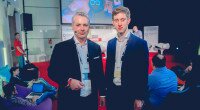 Peter Bosek, Board Member for Retail Banking, Erste Group, und Jakob Etzel, Mitgründer und Geschäftsführer von predictR. (Fotocredit: Pioneers Festival 2016/Jan Hrubý)