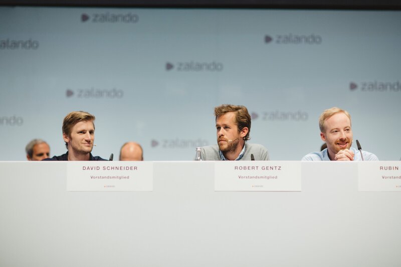 Die Zalando-Gründer David Schneider, Robert Gentz und Rubin Ritter. (Bildquelle: Zalando)