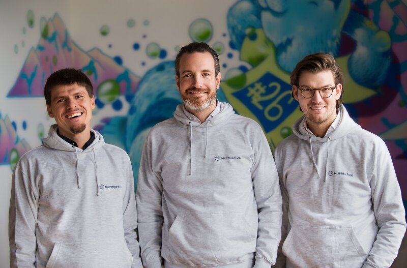 Die Führungsriege von Number26: CTO Christian Rebernik, Maximilian Tayenthal und Valentin Stalf. (Bildquelle: Number26)